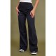 Black Woven High Waisted Tailored Wide Leg Pants