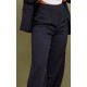 Black Woven High Waisted Tailored Wide Leg Pants