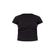 Black Cotton Side Cap Sleeve Ruched Top Black Cotton Side Cap Sleeve Ruched Top