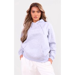 PRETTYLITTLETHING Grey Marl Oversized Sweat Hoodie