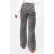 Brown Leopard Print Denim Wide Leg Denim Jean Brown Leopard Print Denim Wide Leg Denim Jean