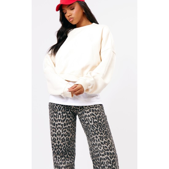 Brown Leopard Print Denim Wide Leg Denim Jean Brown Leopard Print Denim Wide Leg Denim Jean