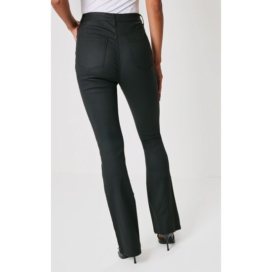 Black Coated Denim Flares Black Coated Denim Flares