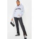 Grey Chicago Print Oversized Hoodie Grey Chicago Print Oversized Hoodie
