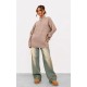 Taupe Knitted Slouchy Half Zip Sweater Taupe Knitted Slouchy Half Zip Sweater